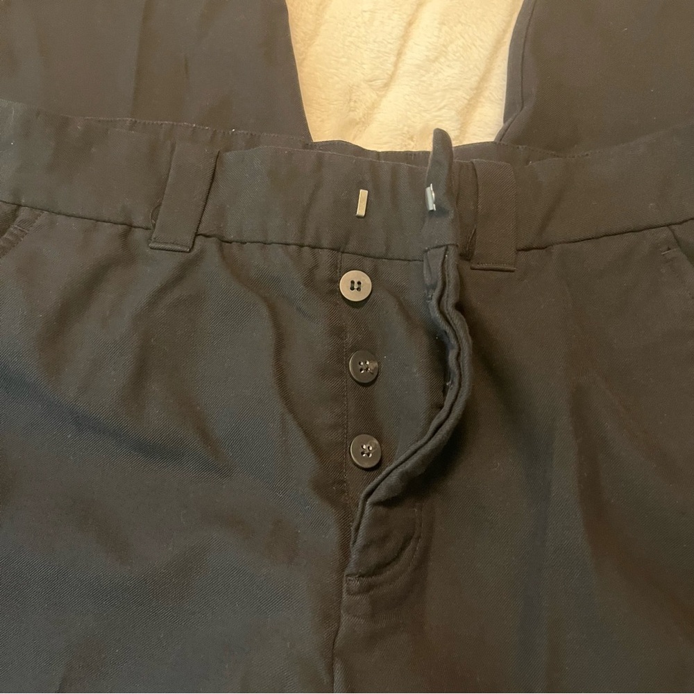 All Saints 30 Black Pleated Crop Wide Leg Taper Fit Office Preppy City Pants - Picture 11 of 11